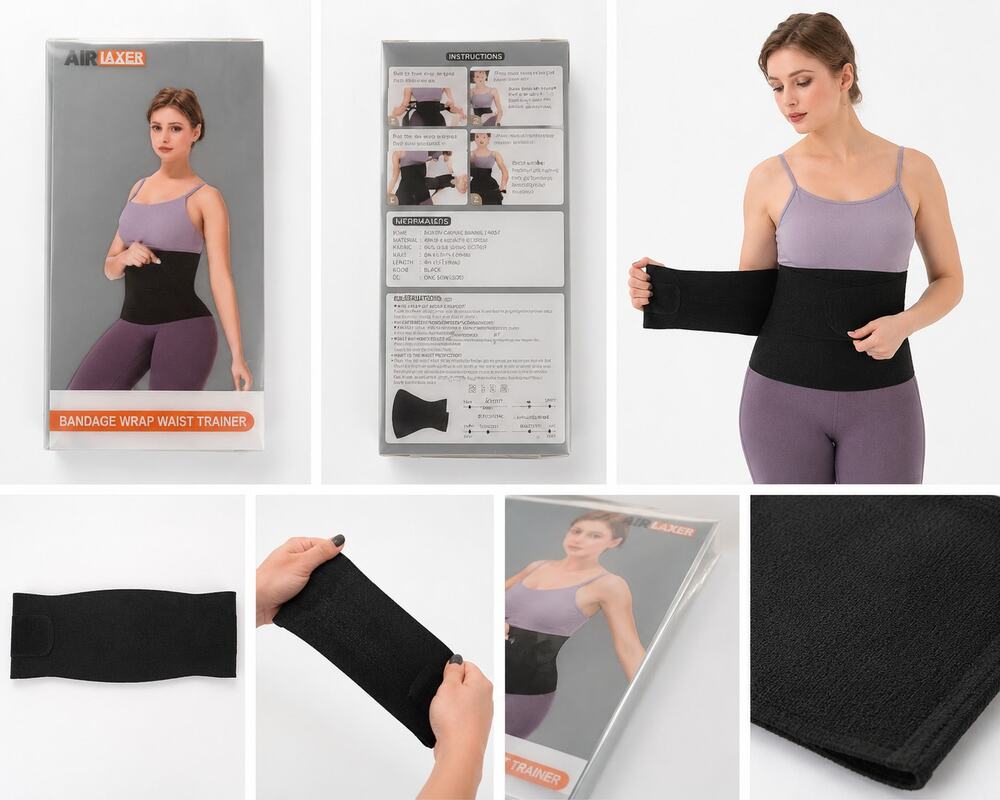 AIR LAXER Bandage Wrap Waist Trainer – Adjustable Compression Waist Belt